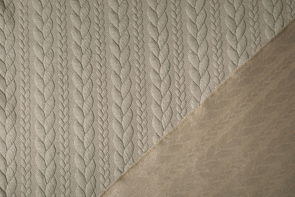 Knitted Cable Fabric Tricot Taupe - YES Fabrics