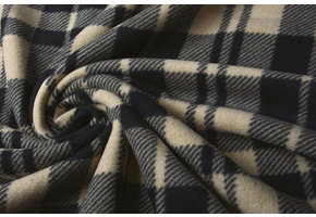 Bedrukte Polar Geruit Beige