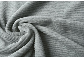 Cotton Jersey Corduroy Wide Light Grey Melange