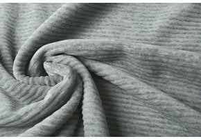 Katoenen Tricot  Corduroy Brede Rib Licht Grijs Melange