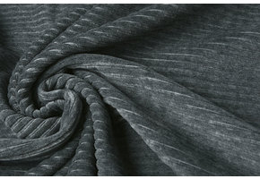 Cotton Jersey Corduroy Wide Dark Grey Melange