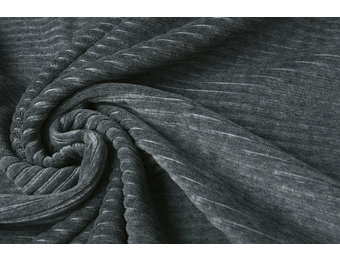 Cotton Jersey Corduroy Wide Dark Grey Melange