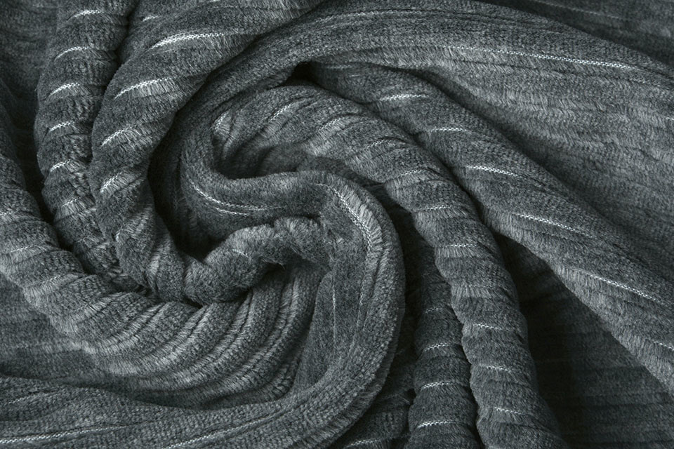 Baumwolle Trikot Cordstoff Breit Dunkelgrau Melange