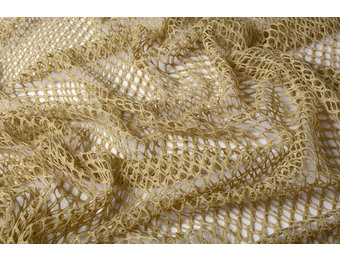 Jersey Gaas Stof Glitter Licht Goud