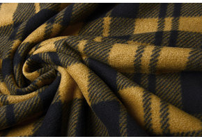Printed Polar Checkered Mustard Brown