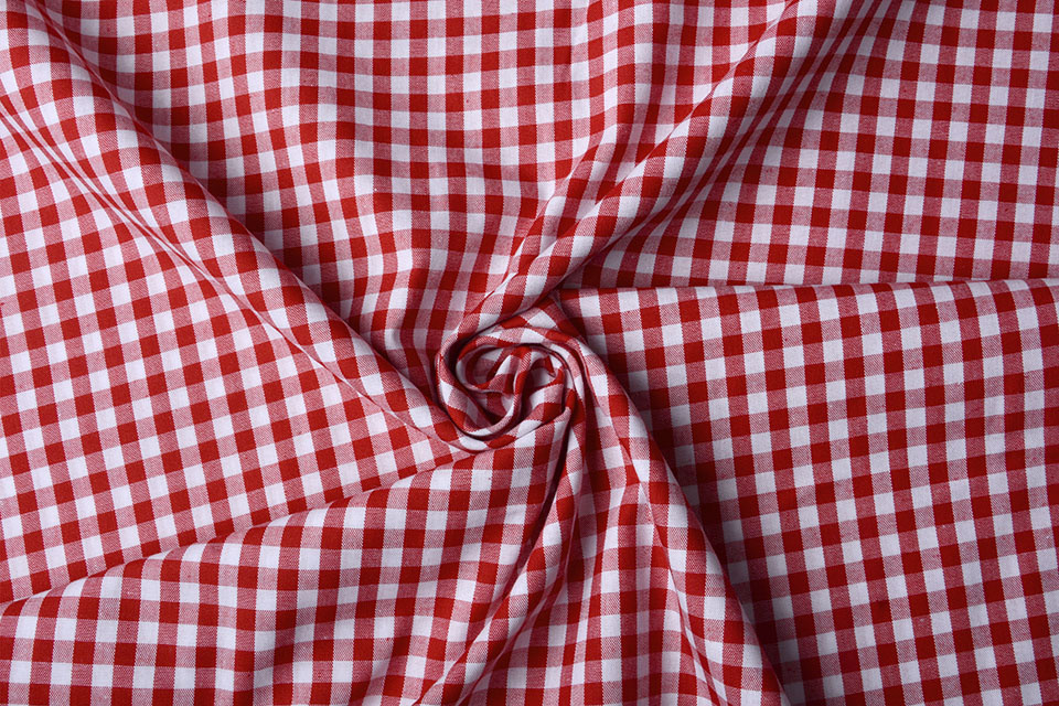 Gingham Check 8 mm Red