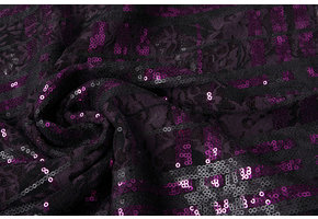 Lace Sequins Noralie Cyclamen Black