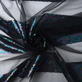 Mesh Geborduurd Pailletten Strepen Multi 1