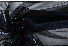 Mesh Embroidered  Sequins Stripes Multi 1