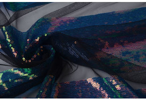 Mesh Embroidered  Sequins Stripes Multi 2