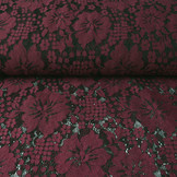 Panel Lace Flowers Luna Bordeaux