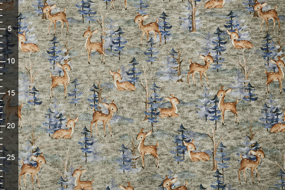 Jogging Alpenfleece Deer in the Forest Grey Melange