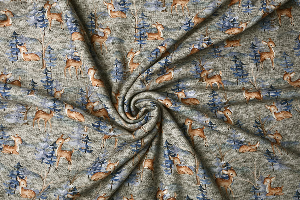 Jogging Alpenfleece Deer in the Forest Grey Melange