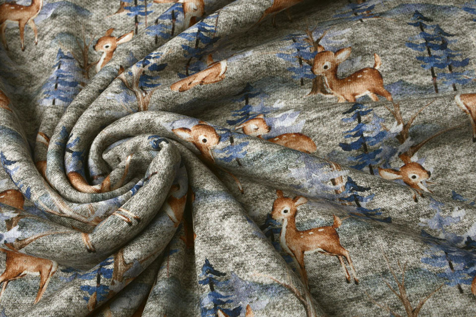 Jogging Alpenfleece Deer in the Forest Grey Melange