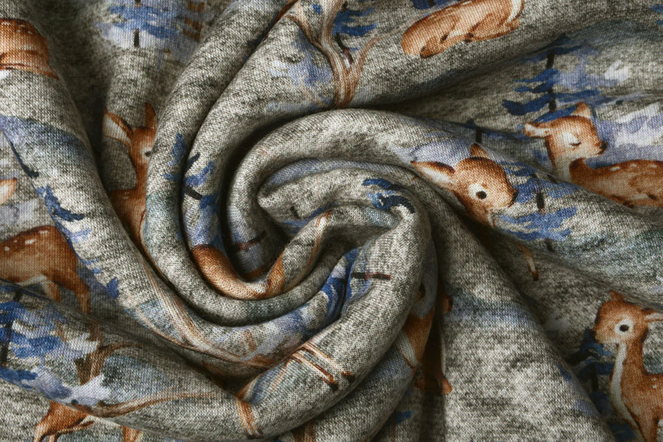 Jogging Alpenfleece Deer in the Forest Grey Melange