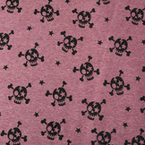 Sweatstoff Alpenfleece Schädel Weinrot Melange