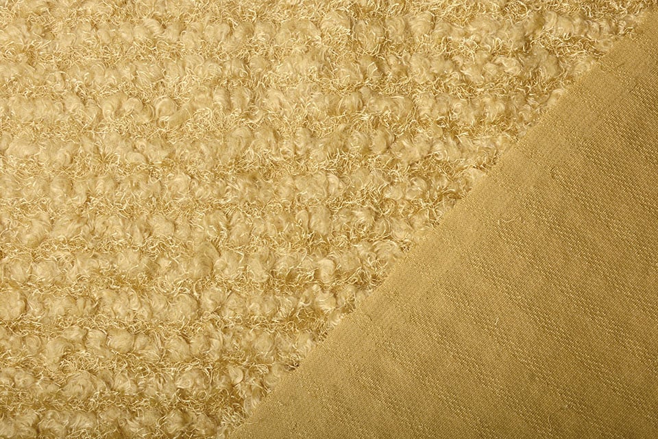 Fancy Bouclé Glitzer Ockergelb