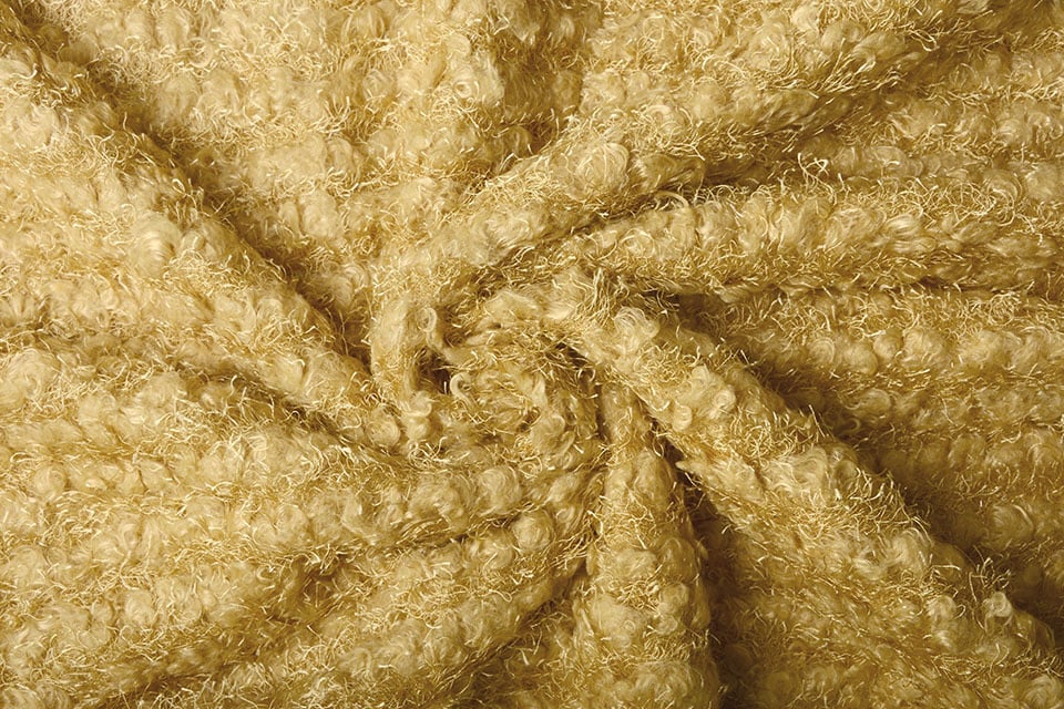 Fancy Bouclé Glitzer Ockergelb