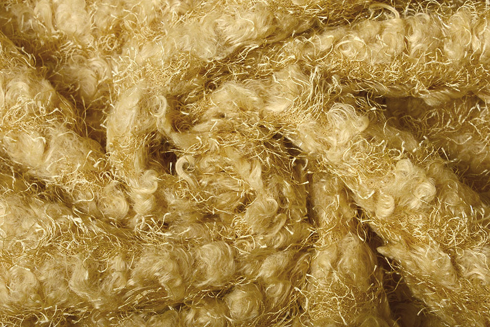 Fancy Bouclé Glitzer Ockergelb