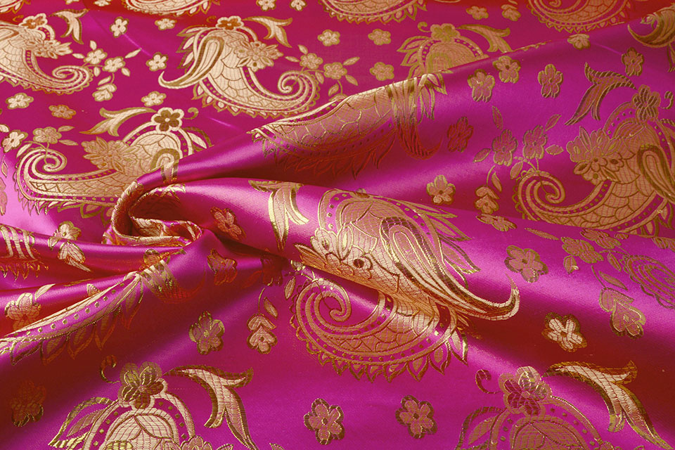 Brokaat Katherine Paisley Fuchsia
