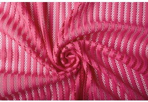 Interlock Netstof Strepen Roze