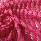 Interlock Netstof Strepen Roze