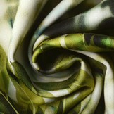 Digitaal Stretch Katoen Monstera Palmblad Groen