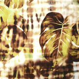 Digitaal Stretch Katoen Monstera Palmblad Bruin