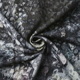 Digitaal Stretch Katoen Watercolor Structure Antraciet