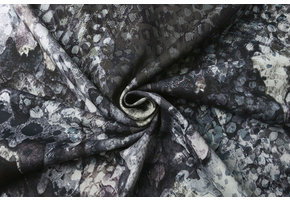 Digitaal Stretch Katoen Watercolor Structure Antraciet