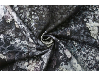 Digital Baumwoll Stretch Aquarell Textur Antrazitgrau