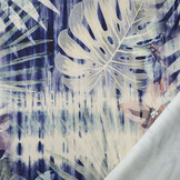 Digital Stretch Cotton Tropical Blue