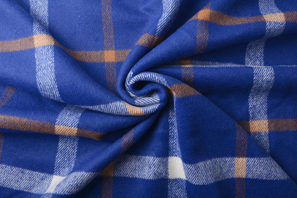 Knitted Woolen fabric Tartan Cobalt Blue