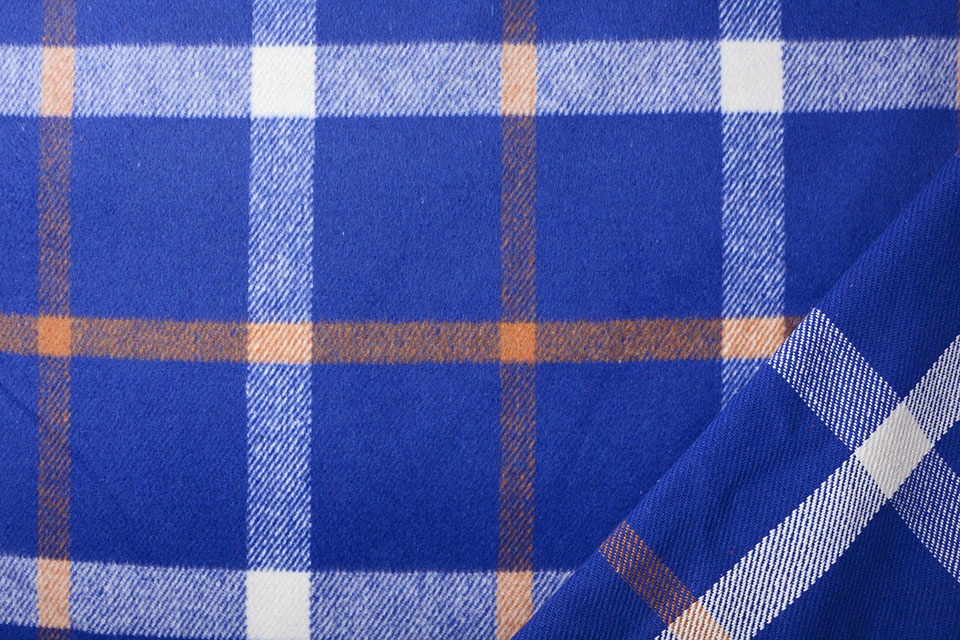 Knitted Woolen fabric Tartan Cobalt Blue