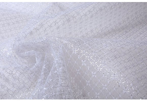 Lurex on Tulle Brilo Flowers Silver