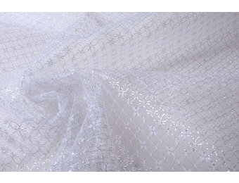 Lurex on Tulle Brilo Flowers Silver