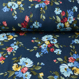 Jogging Alpenfleece Denim Big Flowers Navy Blue