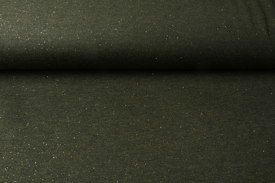 Glitzer Jersey Armeegrün