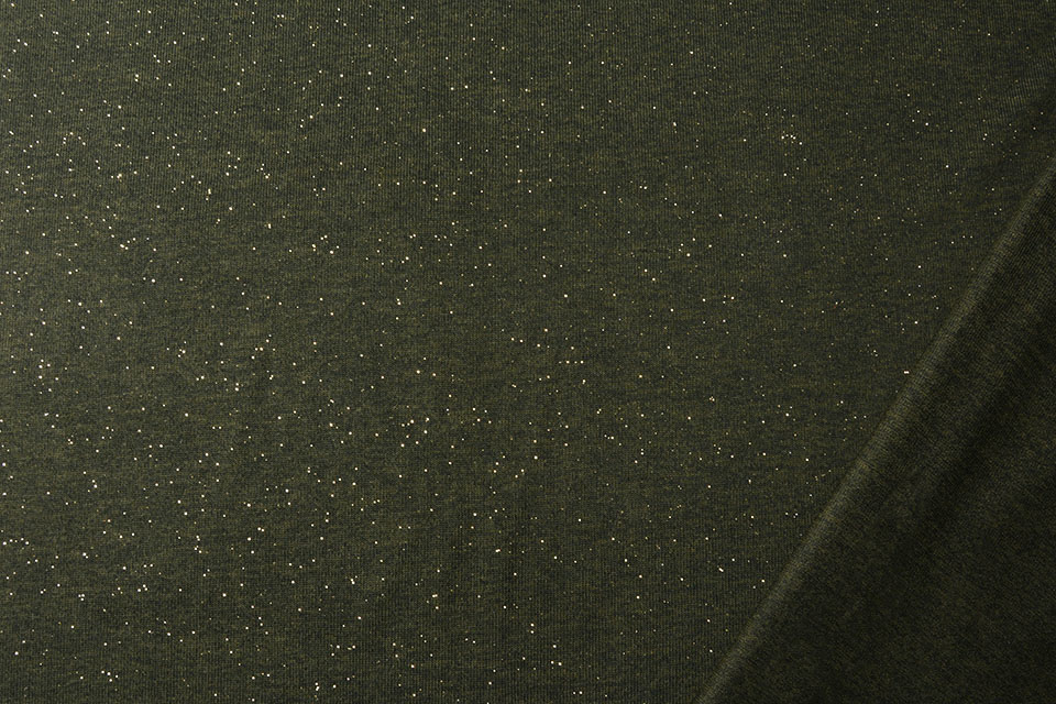 Glitzer Jersey Armeegrün