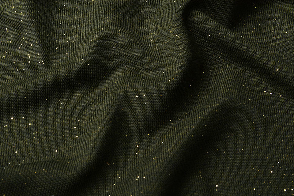 Glitzer Jersey Armeegrün