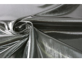 Lamé on Charmeuse Silver