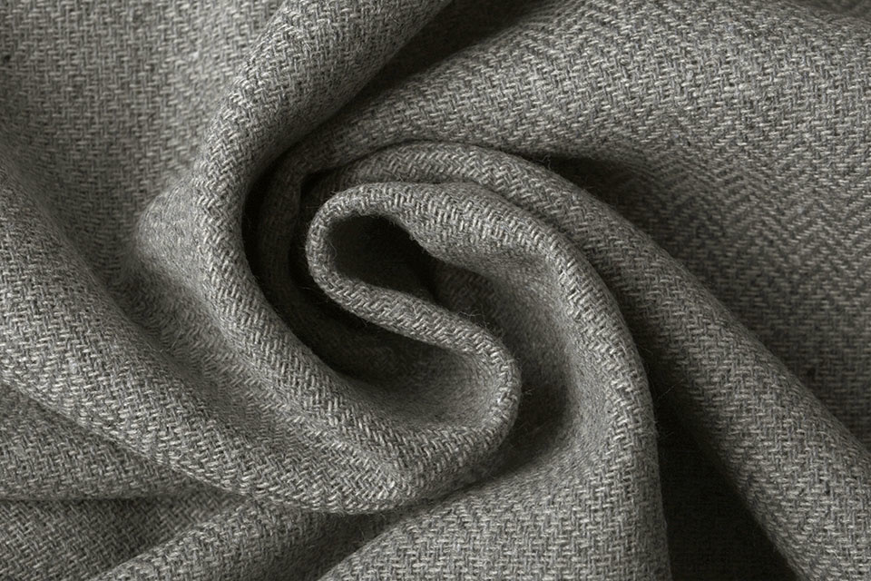 Poly Wool Herringbone Gray