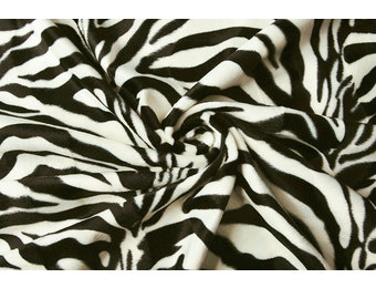 Velboa Zebramotiv Groß Schwarz Off-White