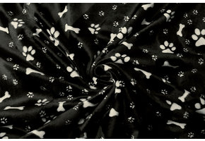 Velboa Dog Paws with Bone Black