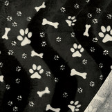 Velboa Dog Paws with Bone Black