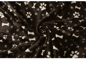 Velboa Dog Paws with Bone Brown