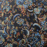 Chiffon Foil Paisley Blue