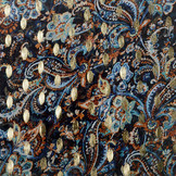 Chiffon Foil Paisley Blau