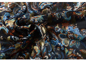 Chiffon Foil Paisley Blue