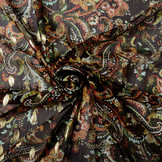 Chiffon Foil Paisley Groen